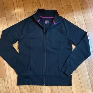GapBody black zip front knit jacket